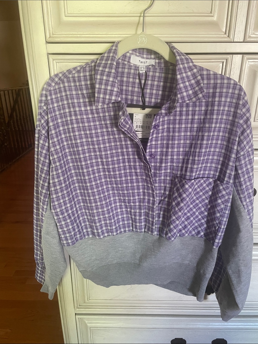 NWT Purple Plaid Pullover Shirt